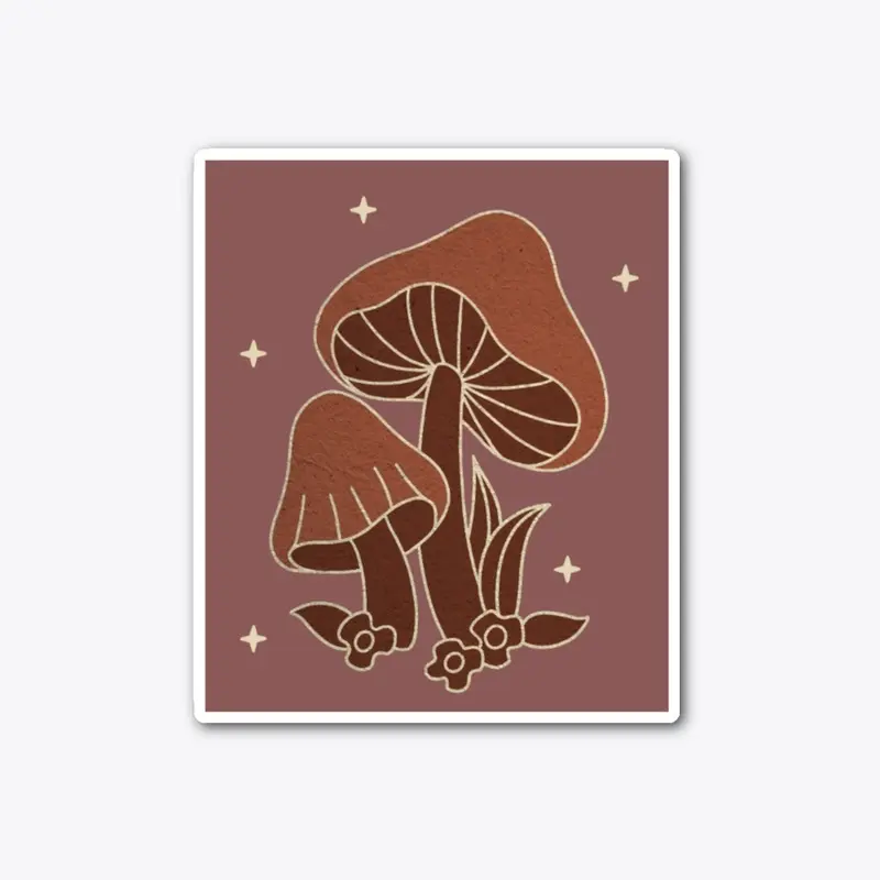 Brown Mushroom Sticker