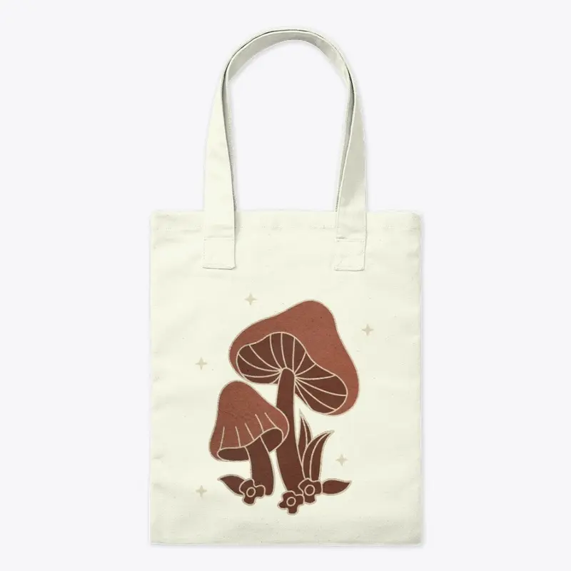 Brown Mushroom Tote Bag