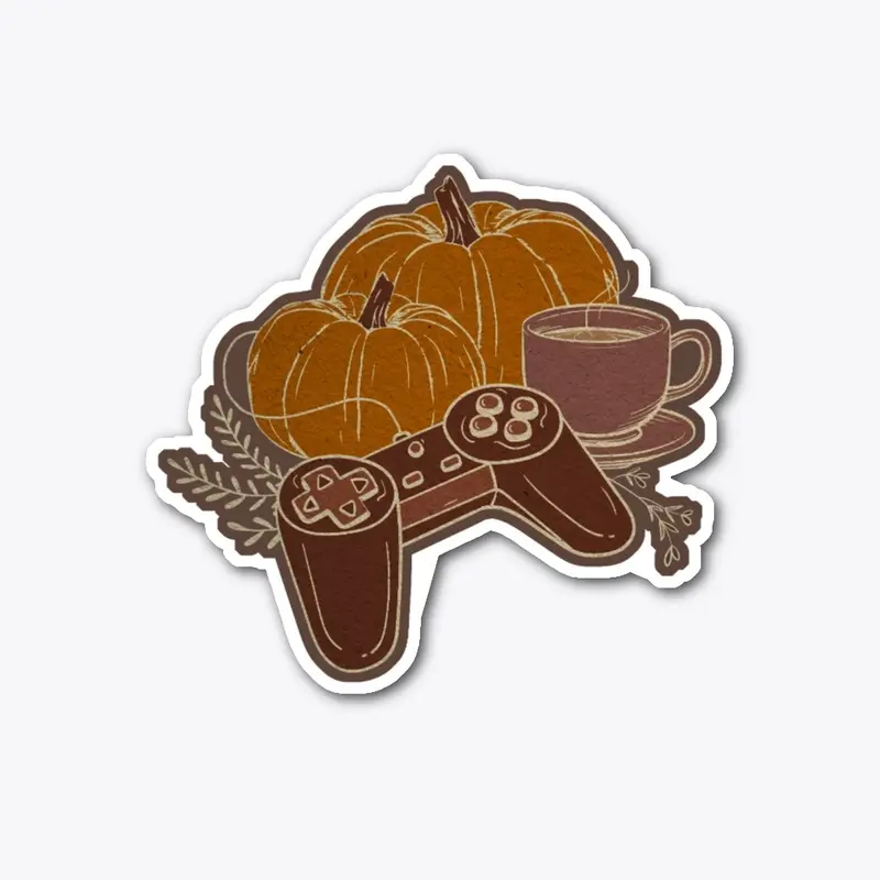 Pumpkin Spice Gamer Die Cut Sticker